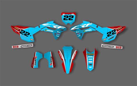 Kit Grafiche Honda Crf Linea Ciano Kitdeco Moto Fr