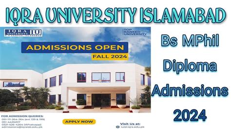 Iqra University Islamabad Iqra University Admissions Bs