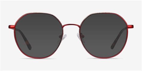 Sylvie Geometric Red Glasses For Women Eyebuydirect