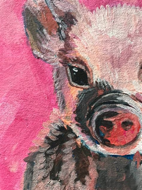 Pig Painting Baby Pig Art Farmhouse Decor Baby Room | Etsy