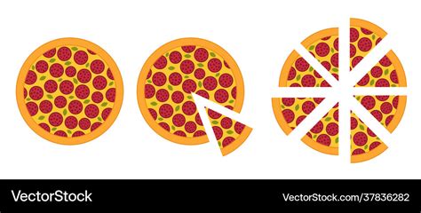 Slices Pizza Different Sizes Infographics Set Vector Image