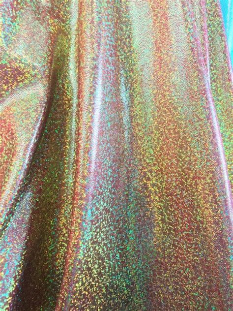 4 Way Stretch Holographic Mystique Spandex Fabric Red Etsy