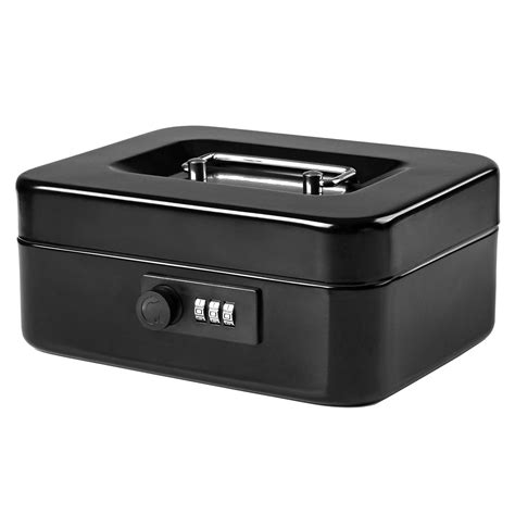 Jssmst Small Cash Box With Combination Lock Durable Metal Cash Box