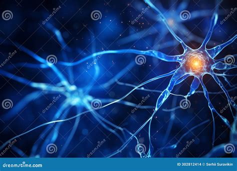 Motor Neuron Under Magnification In A Microscope In The Lab Nerve Cells Stock Illustration