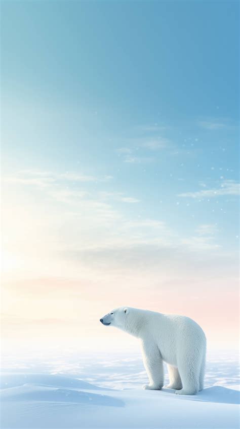 Icy Arctic tundra, solitary home to majestic polar bear