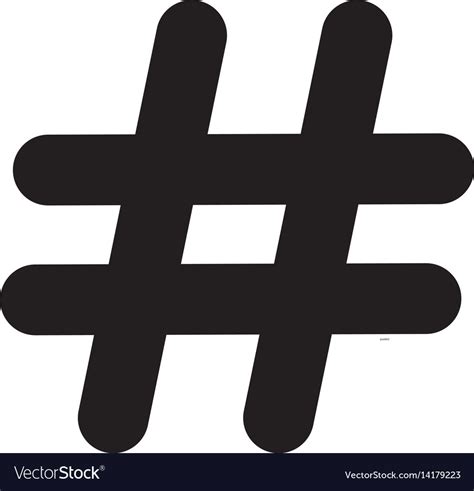 Hashtag Icon On White Background Sign Royalty Free Vector