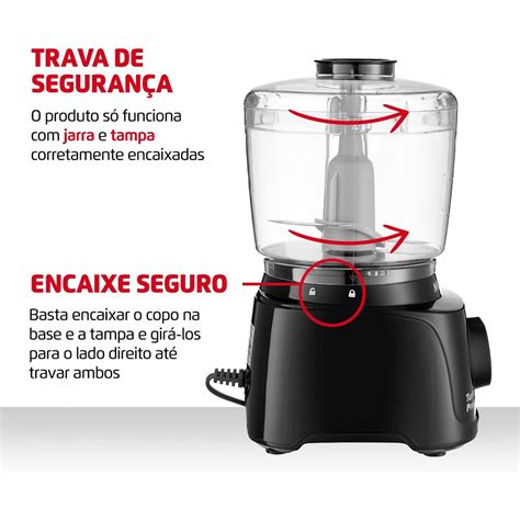 Mini Processador Turbo Pratic Preto 300w MP 16 B Mondial 220v