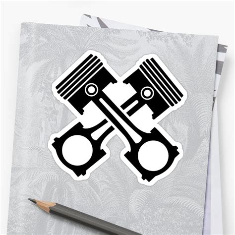 "Crossed piston" Stickers by Designzz | Redbubble