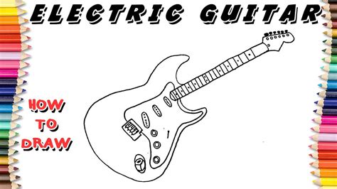 How To Draw Electric Guitar Youtube