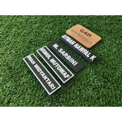 Jual Name Tag Text Timbul Papan Nama Id Card Shopee Indonesia