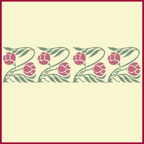 Art Nouveau Border 4 Wall Stencil The Artful Stencil Flower Rose