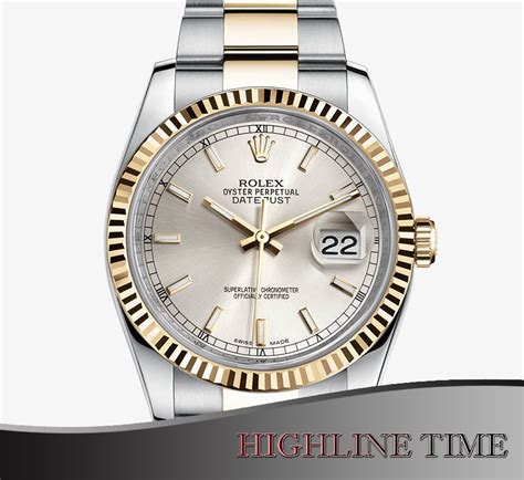 ROLEX DATEJUST 36MM STAINLESS STEEL/ YELLOW GOLD SILVER INDEX