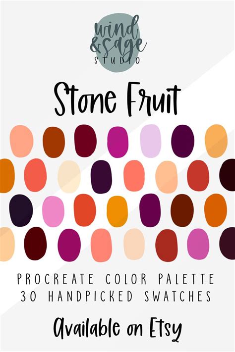 Fruit Procreate Color Palette Color Swatches Procreate Palette Peach