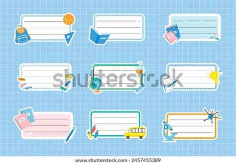 Notebook Labels Vector Template Design School Stock Vector (Royalty ...