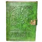 Buy Swastik Leather Journal And Bags Hand Embossed Tree Of Life Leather