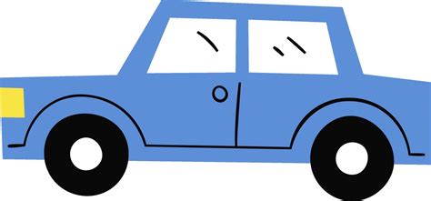 simple cartoon car side view  vector art  vecteezy