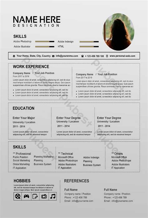 Management Manager Resume Design Template | PSD Free Download - Pikbest