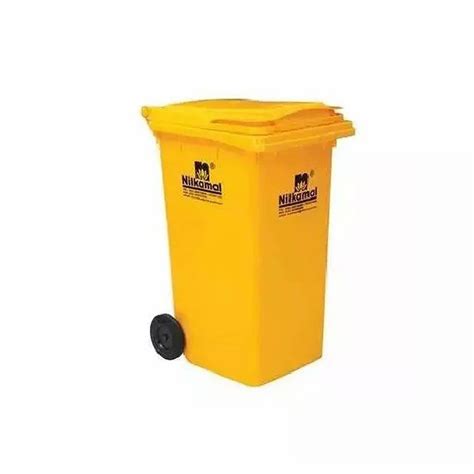 Nilkamal L Yellow Plastic Dustbin With Wheel At Rs Nilkamal