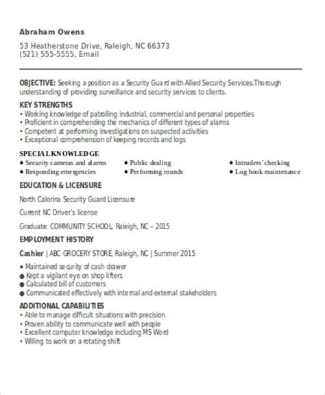 Security Guard Resume Example Writing Tips 57 OFF