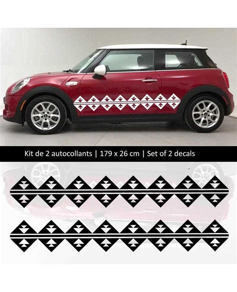 Kit Stickers Autocollants Bandes Bas De Caisse Mini Cooper Style Maya