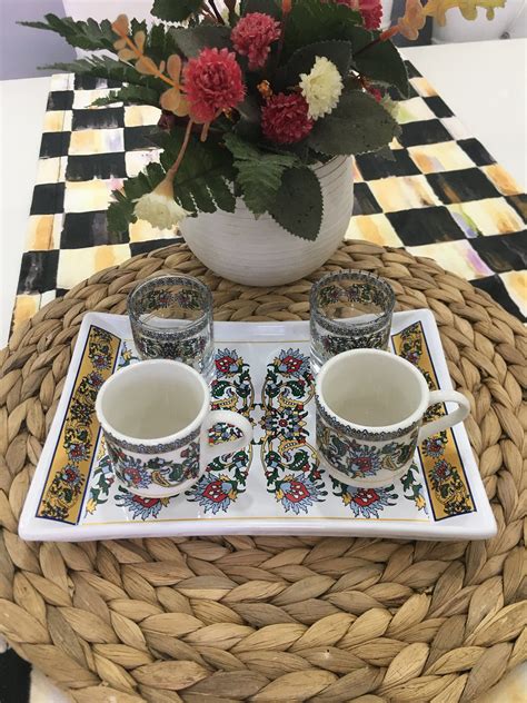 Ceramic Turkish Coffee Cups Set Coffee Cup With Water Glass Etsy