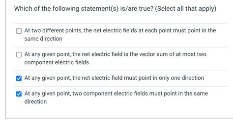 Solved Which Of The Following Statement S Is Are True Chegg