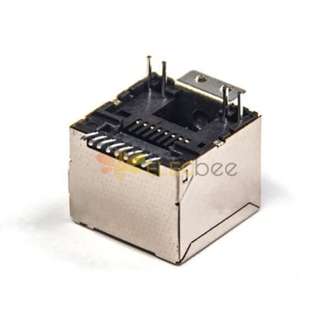 Rj45 Straight Connector 8p8c 180 Degree Smt Type Pcb Mount Without Led