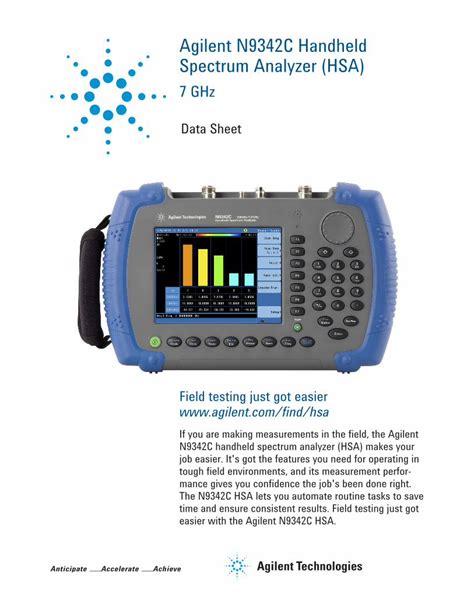 PDF Agilent N9342C Handheld Spectrum Analyzer HSA Agilent N9342C