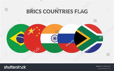 Brics Countries Flag Icons Collection Stock Vector (Royalty Free ...