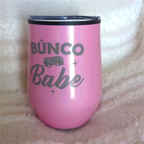 Unbranded Games Pink Stemless Wine Glass Coffee Bunco Babe Tumbler