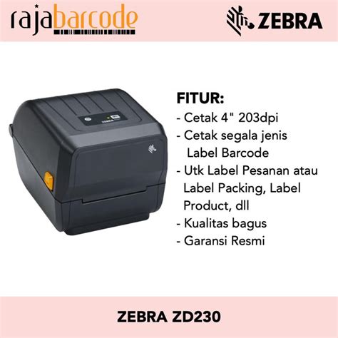 Jual Zebra Zd230 Barcode Printer Desktop Shopee Indonesia