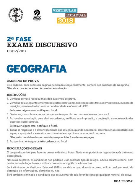 PDF GEOGRAFIA Vestibular Uerj Br GEOGRAFIA VESTIBULAR ESTADUAL