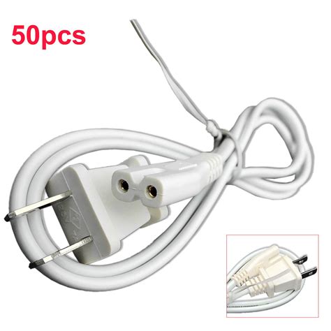 50pcs White 2 Prong AC Wall Power Cord For Led Lcd Smart Tv Vizio