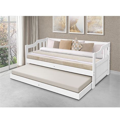 Sofá Cama Texas de Madeira Maciça Cama Auxiliar Branco MadeiraMadeira