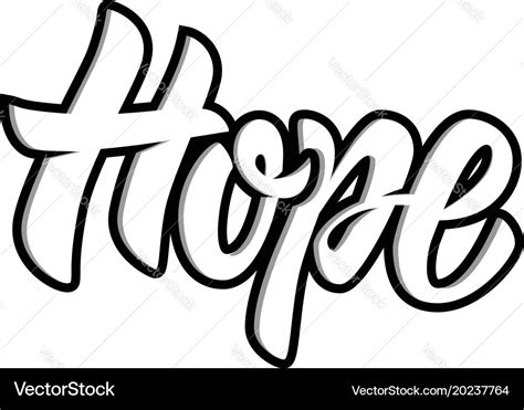 Hope Hand Drawn Motivation Lettering Quote Design Vector Image