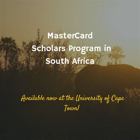 Mastercard Scholars At University Of Cape Town International Scholarships