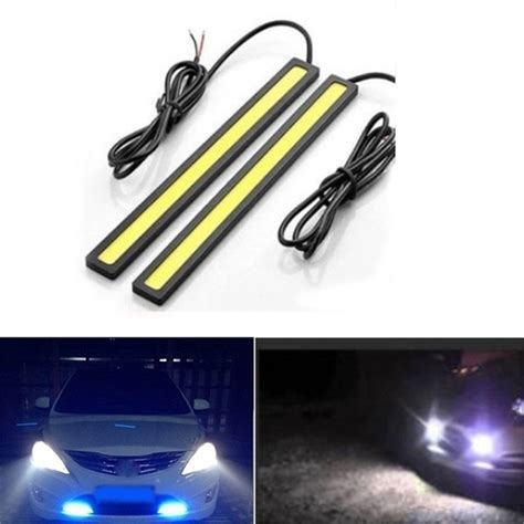 Pcs Cm Universal Cob Led Strip Car Daytime Running Fog Lamp Drl