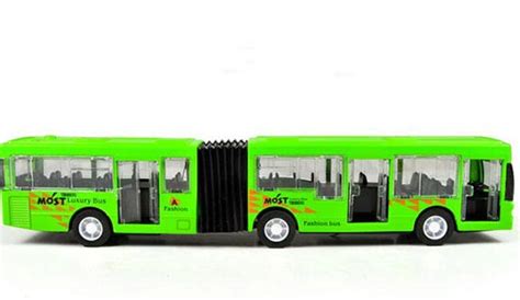 1:50 Scale White / Yellow Kids Die-cast Articulated City Bus Toy [LB7T062] : EZBUSTOYS.COM