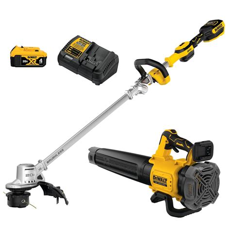 Dewalt 20v Max Xr Cordless Brushless 14 In Folding String Trimmer And Handheld Axial Blow