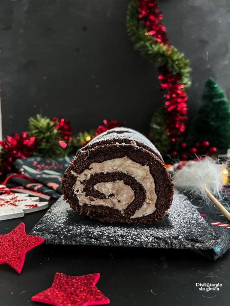 Tronco De Navidad De Chocolate Disfrutando Sin Gluten