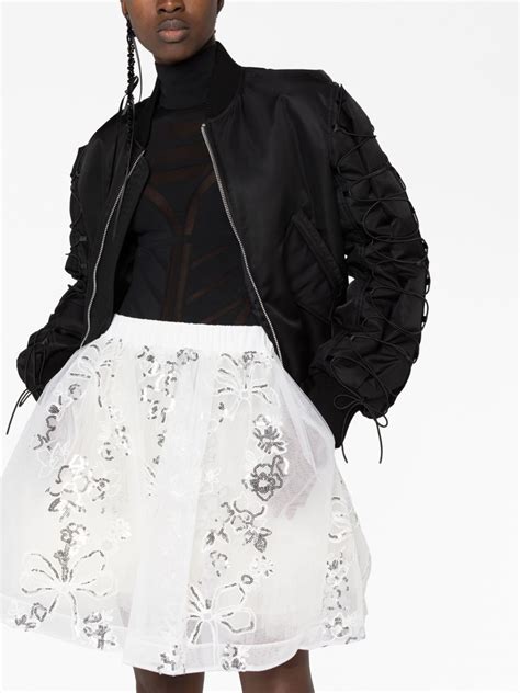 Simone Rocha Sequin Embellished Tulle Miniskirt White FARFETCH