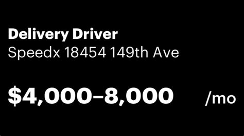 Delivery Driver Speedx 18454 149th Ave New York Ny Driver