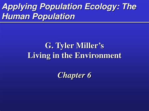 Ppt Applying Population Ecology The Human Population Powerpoint