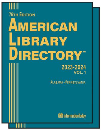 American Library Directory – Information Today Books and Plexus Publishing