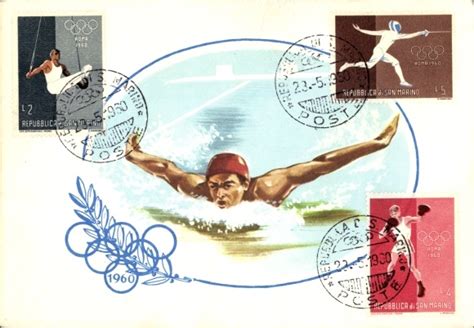 Ansichtskarte Postkarte Olympische Spiele In Rom 1960 Schwimmen