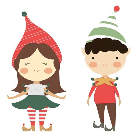 Premium Vector Christmas Elves Girl And Boy On A Transparent Background