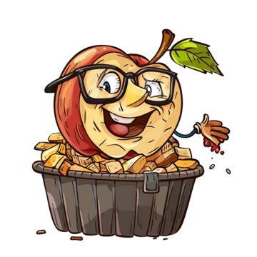 Illustration Dun Dessin Anim De Tarte Aux Pommes En Tant Qu Boueur Png