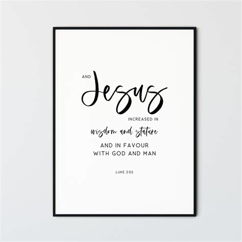 Luke 2:52, Printable Bible Verse Wall Art Modern Minimalist Christian ...