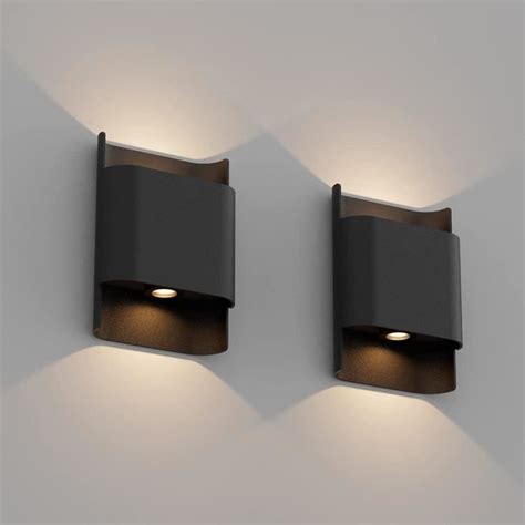 Klighten 2 Pcs Applique Murale LED 12W Exterieur Interieur IP65 Up