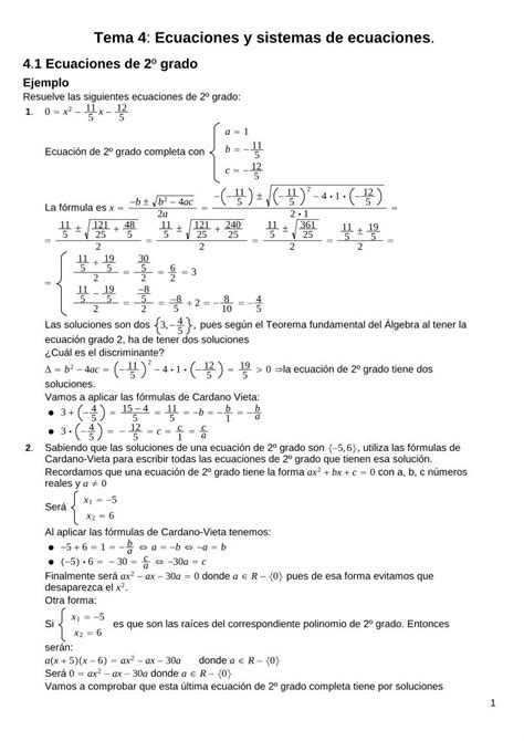 Pdf Tema Ecuaciones Y Sistemas De Ecuacionesfrankiscojsp Magix Net